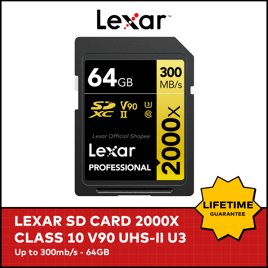 Jual Lexar Professional SDXC 64GB V90 UHSII 2000X Up To 300MB/s Shopee Indonesia