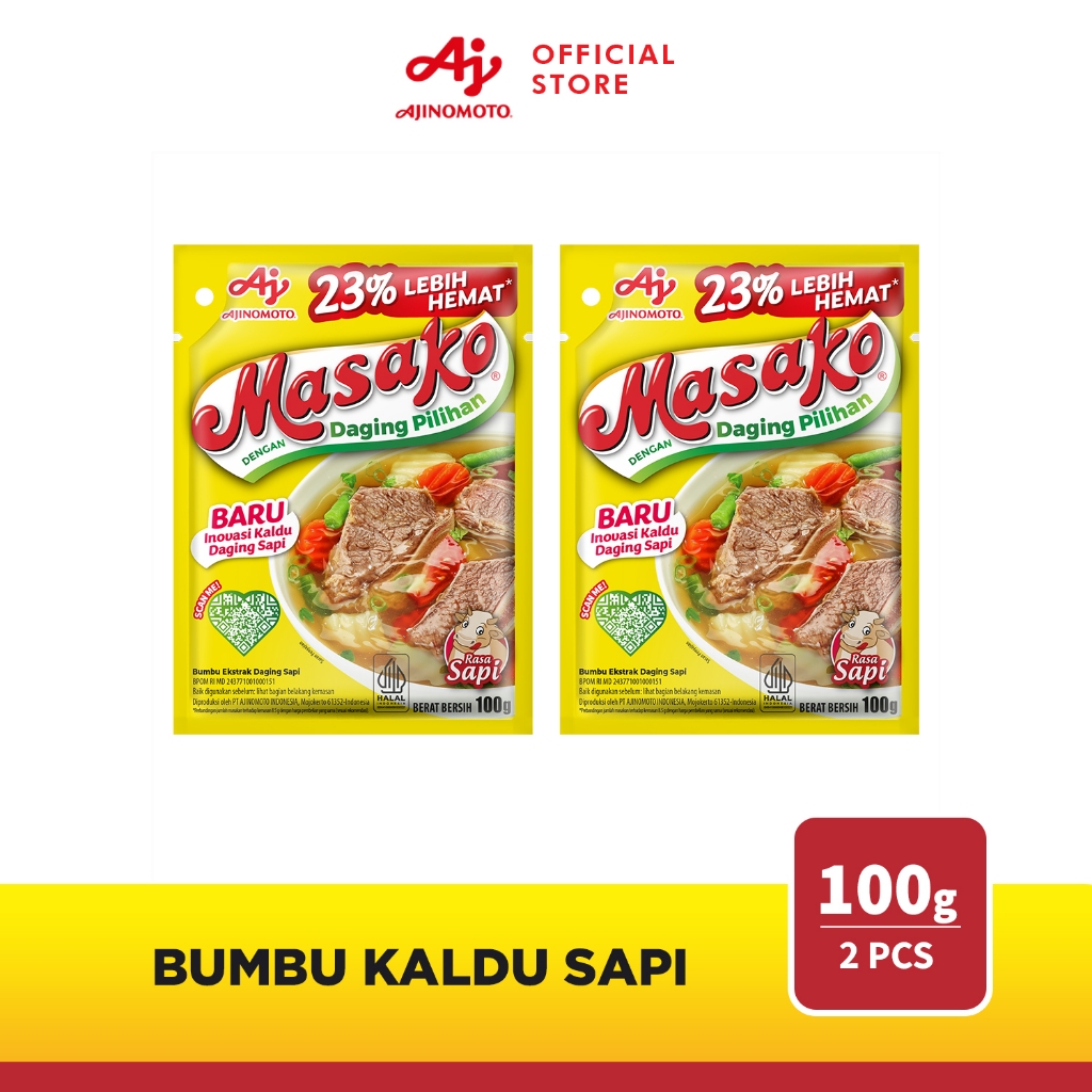 Jual Masako® Bumbu Kaldu Sapi Penyedap Rasa 100g 2 Pcs Shopee Indonesia