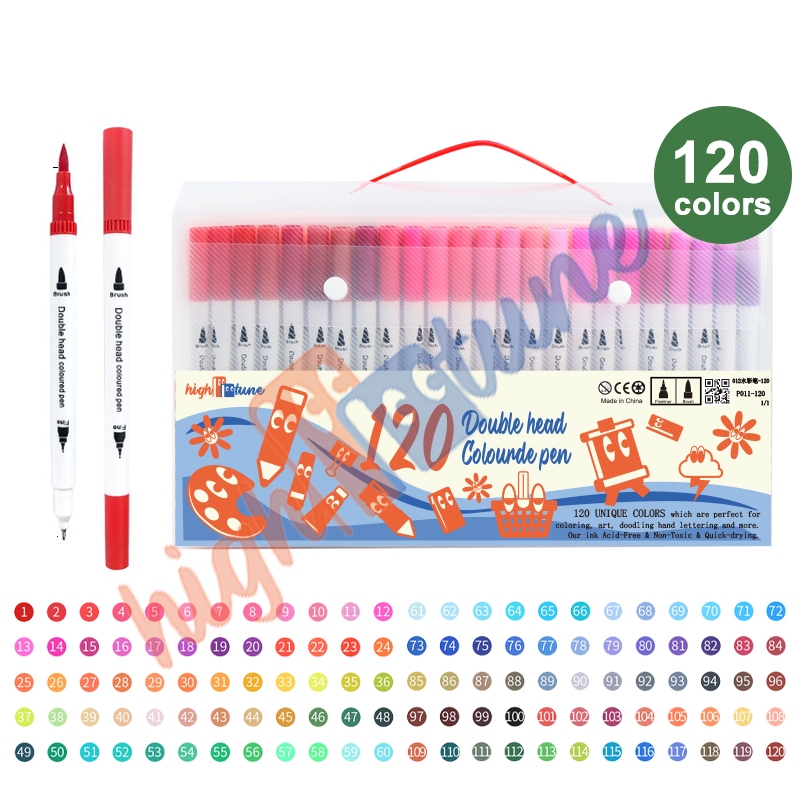 Jual Hightune Color Brush Pen Brushpen Spidol Kaligrafi Set Stabilo Double Tip