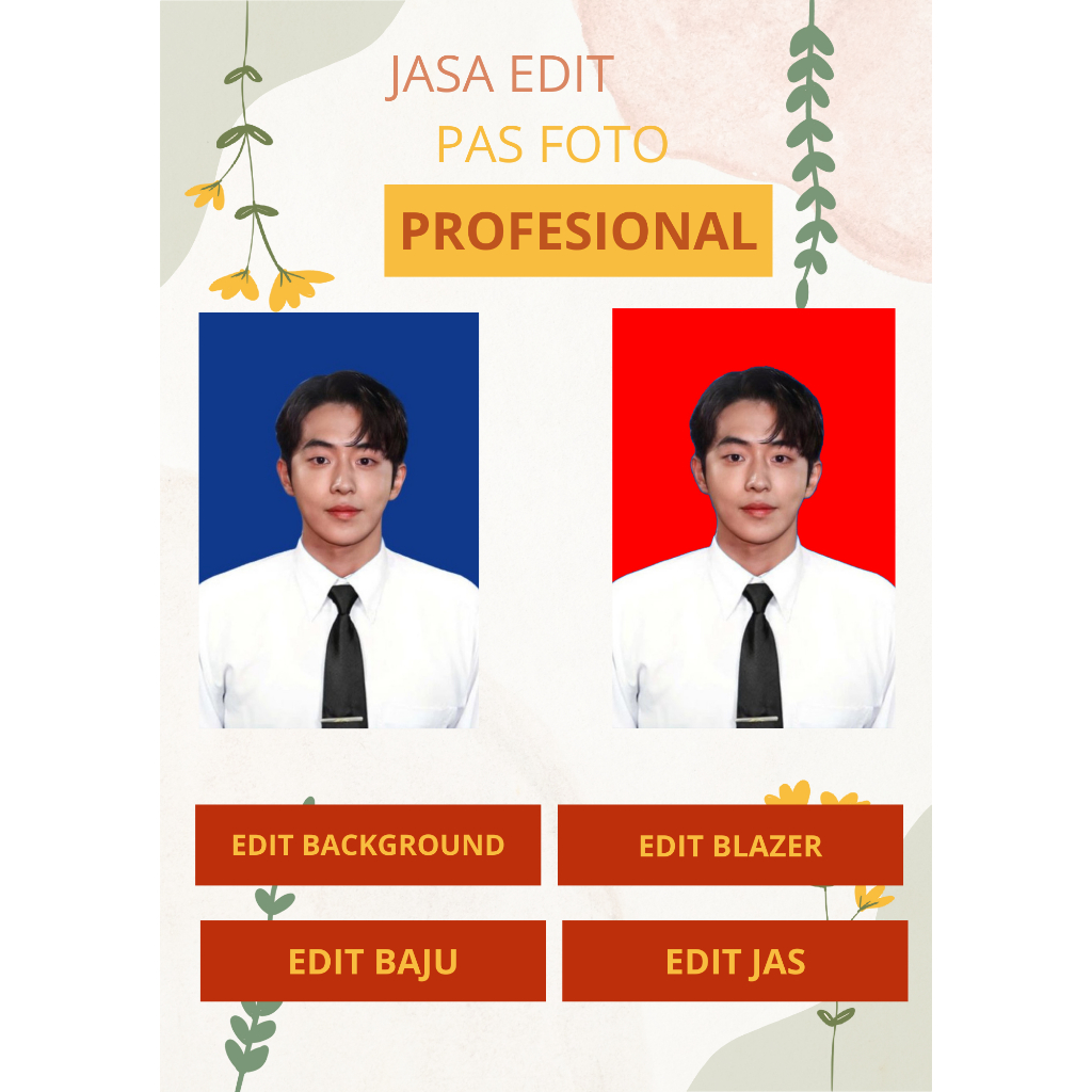 Jual Jasa Edit Pas Photo Background Pas Foto Ganti Jas Baju Busana Profesional Shopee