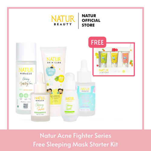 Jual [FREE SLEEPING MASK STARTER KIT] Natur Miracle Acne Fighter Series