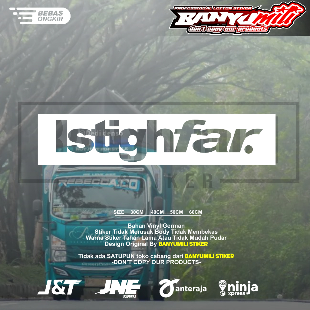 Jual Stiker istighfar variasi kaca pintu mobil pickup truk sticker ...