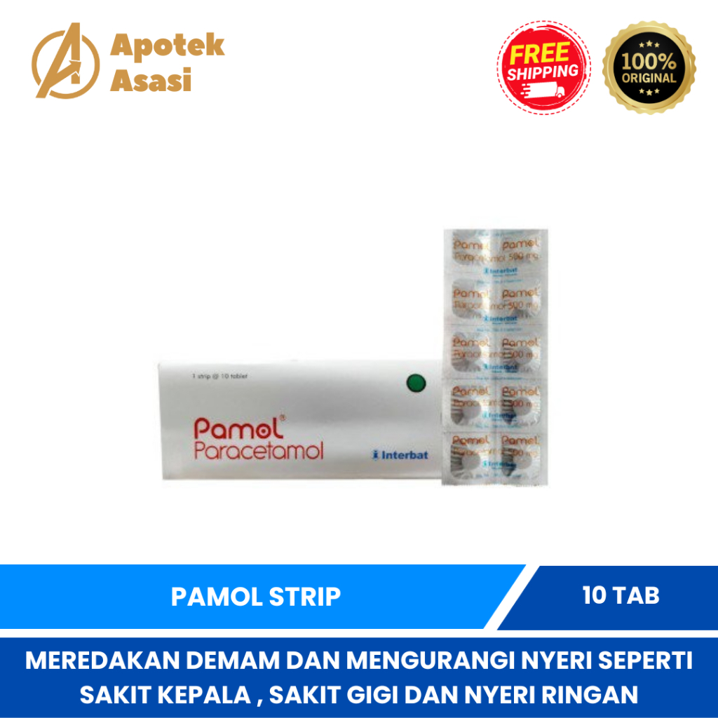 Jual Pamol 500mg 1 Strip 10 Tablet Paracetamol Penurun Demam Shopee