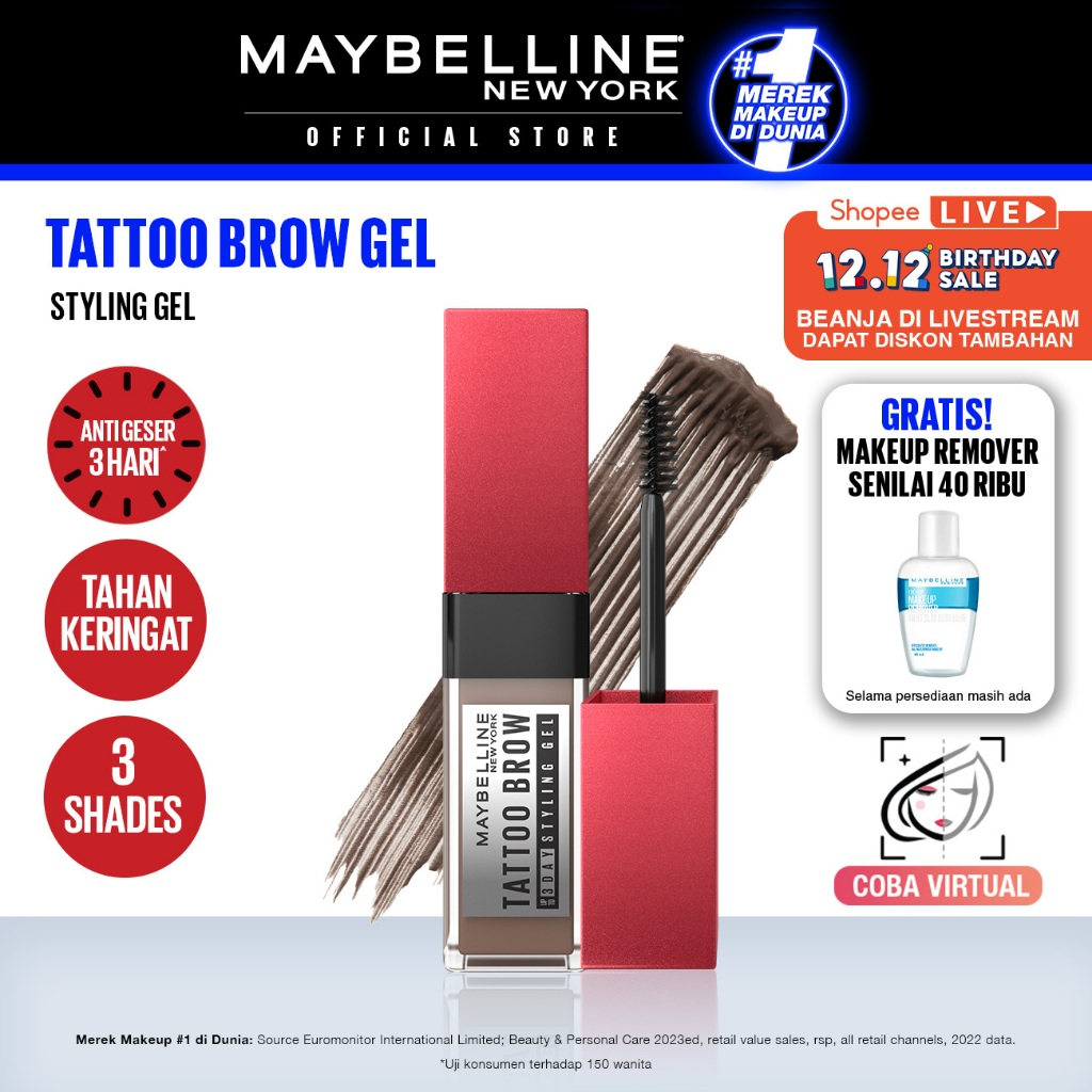 Jual Maybelline Tattoo Brow Day Styling Gel Brown Ml Browcara