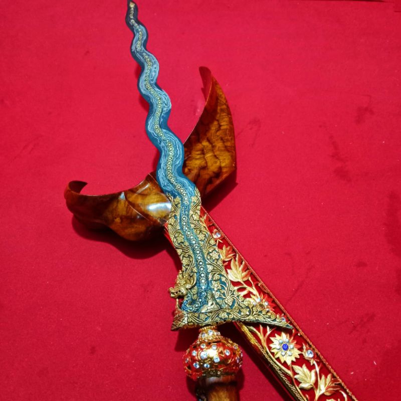 Jual Keris Nogo Sosro Sepuh Emas Luk 13 Kinatah Kamaroga Tangguh Pb