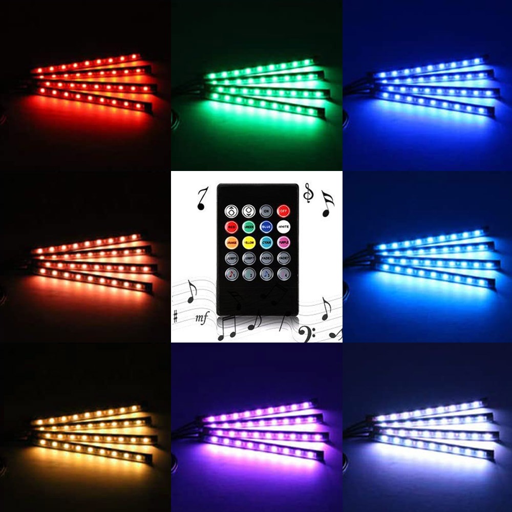 Jual Lampu Led Strip Mobil 12 volt super terang RGB Mobil Interior Hias ...