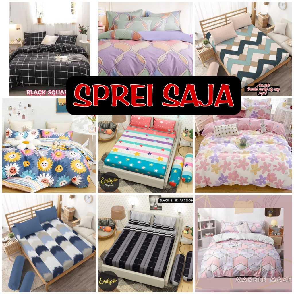 Jual SPREI SAJA TERMURAH UK 90 X 200 & 120 X200 | Shopee Indonesia