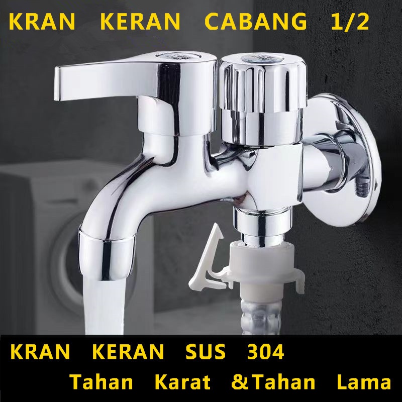 Jual Kran Cabang Shower Kran Mesin Cuci Kran Tembok Kamar Mandi Way Tembok Wall Tap Mesin