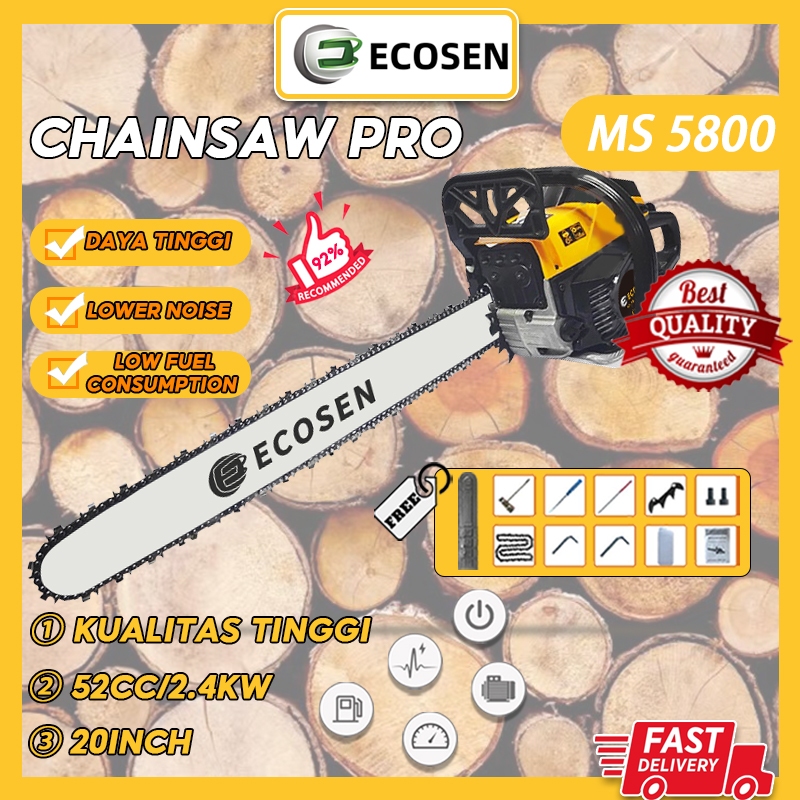 Jual Ecosen Inch Kuning Chain Saw Teknologi Jerman Professional Tebang Senso Alat