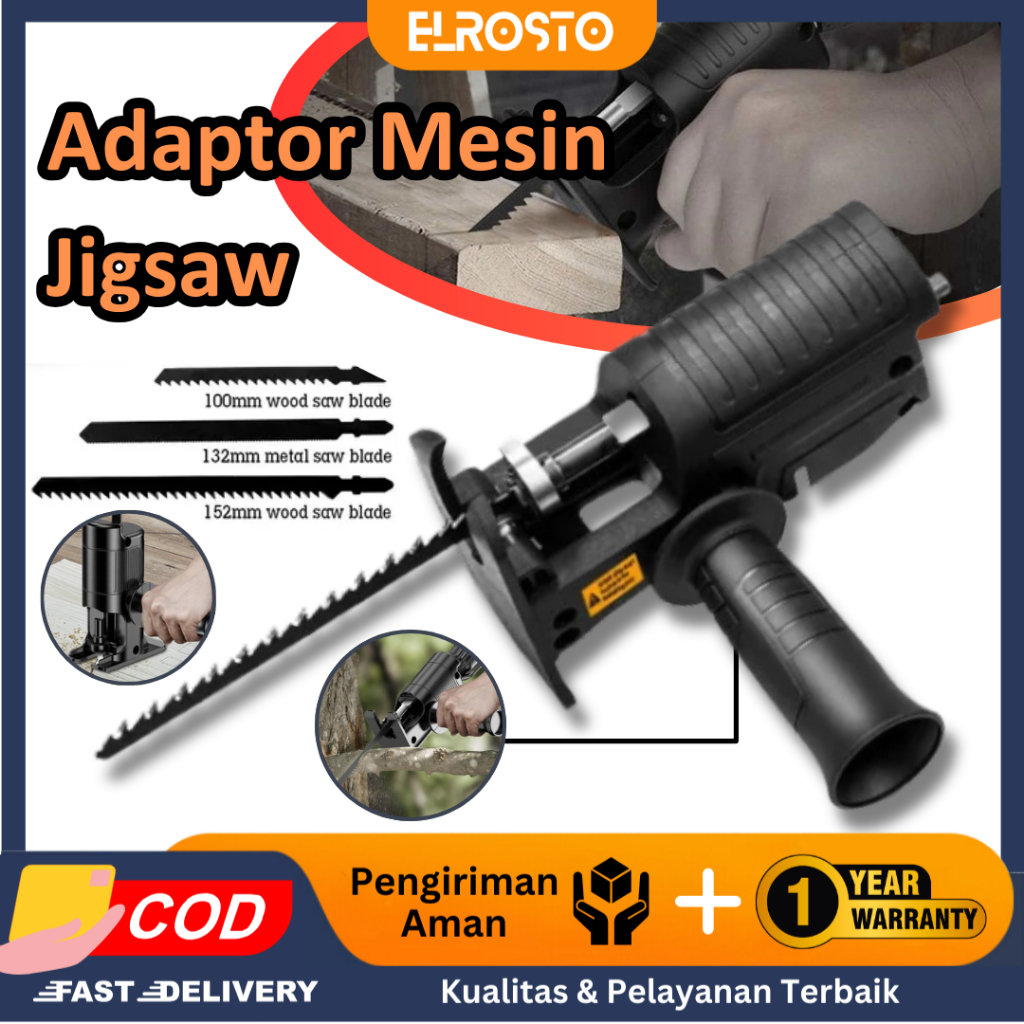 Jual ELROSTO Gergaji Mesin Adapter Reciprocating Jigsaw Tambahan Jigsaw ...