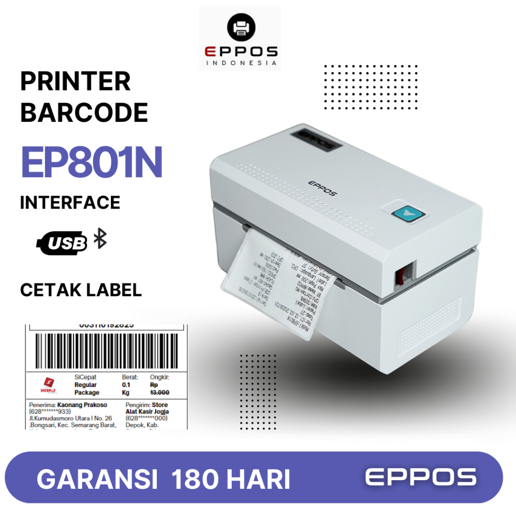 Jual Printer Barcode Thermal Eppos Ep N Usb Bluetooth Mm Shopee Indonesia