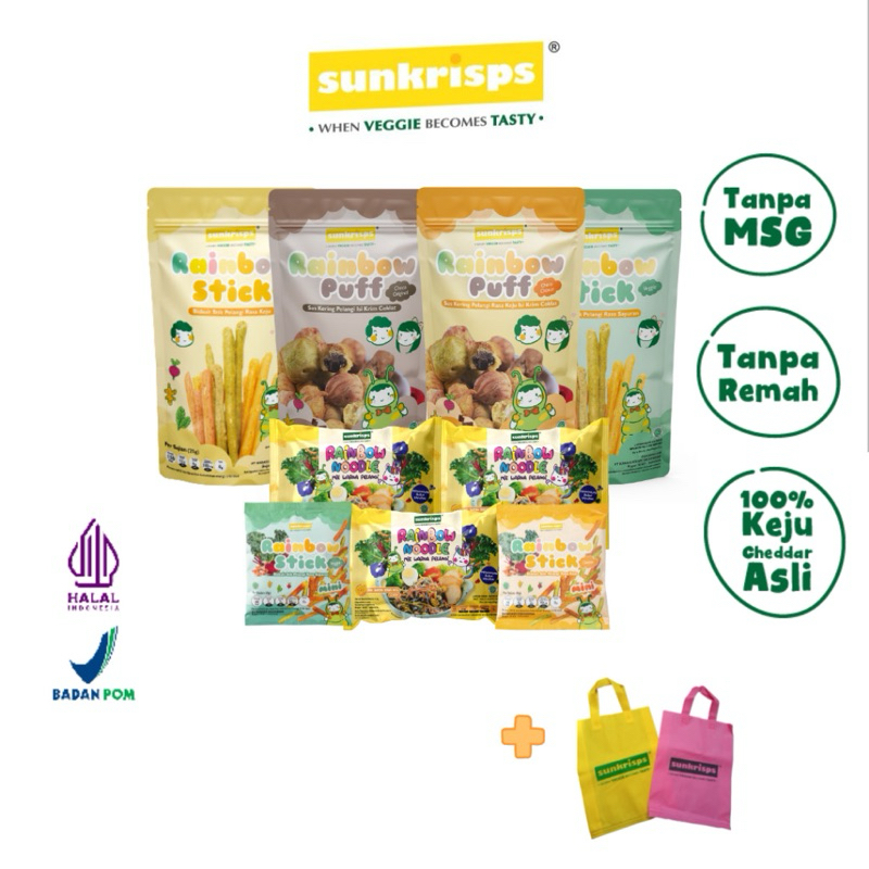 Jual Sunkrisps Rainbow stick 50g /sunkrip stick / snack anak / puding ...