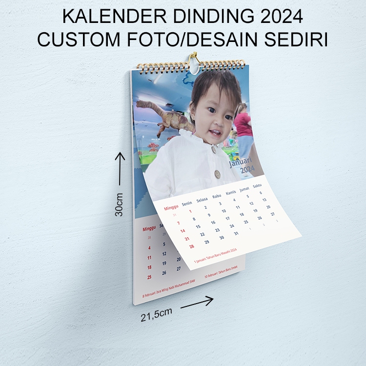 Jual Kalender Dinding 2024 Custom Foto / Kalender Gantung Desain ...