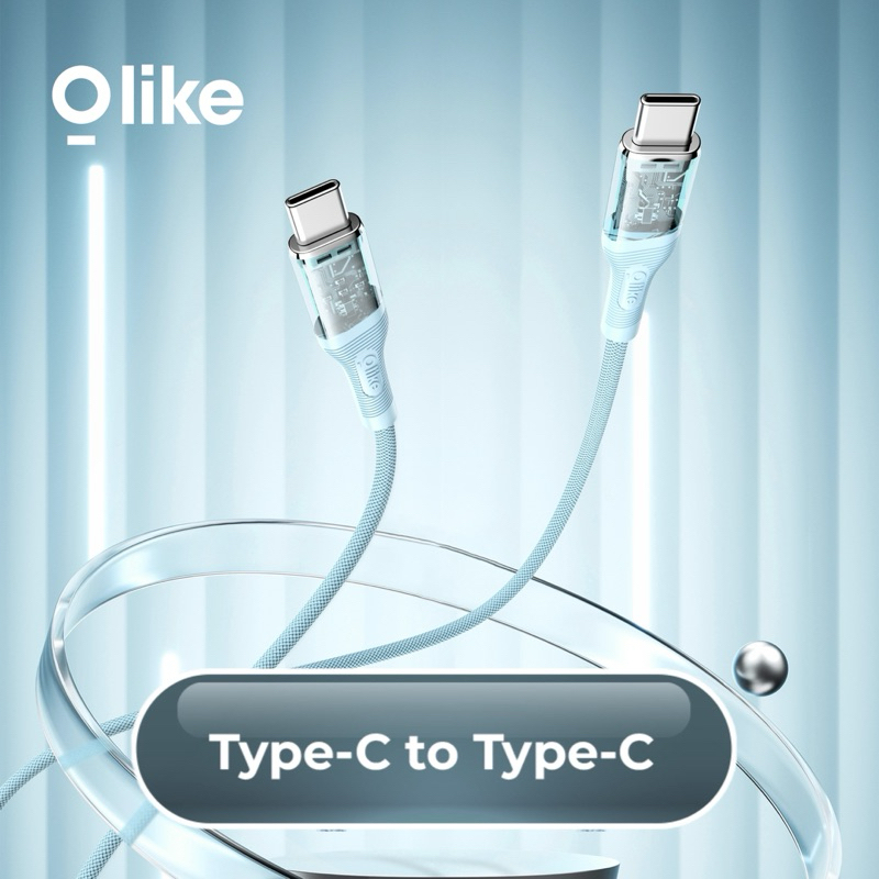 Jual Olike Kabel Data D109CC Transparan 60W TYPE-C to TYPE-C 100CM Data ...
