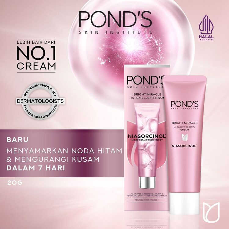 Jual Ponds Bright Miracle Ultimate Clarity Niasorcinol Cream 20gr