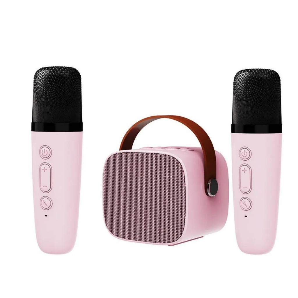 Jual Mikrofon Speaker Karaoke Mini Full Bass / 2 Mic 1 Set Speaker ...