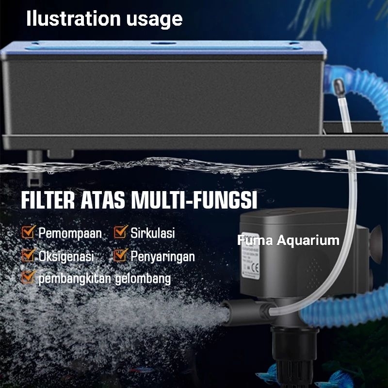 Jual TOP Filter box komplit Aquarium seri 650 full set lengkap filter