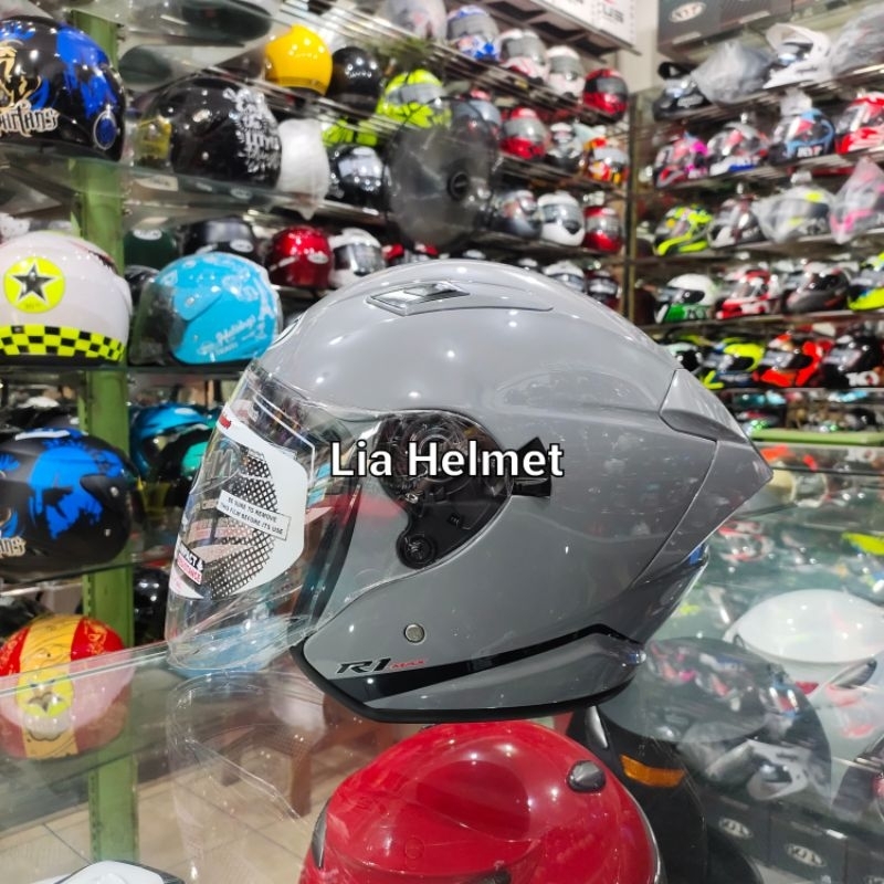 Jual Helm Half Face NHK R1 Max Double Visor Solid Dim Grey / NHK R1 Max ...