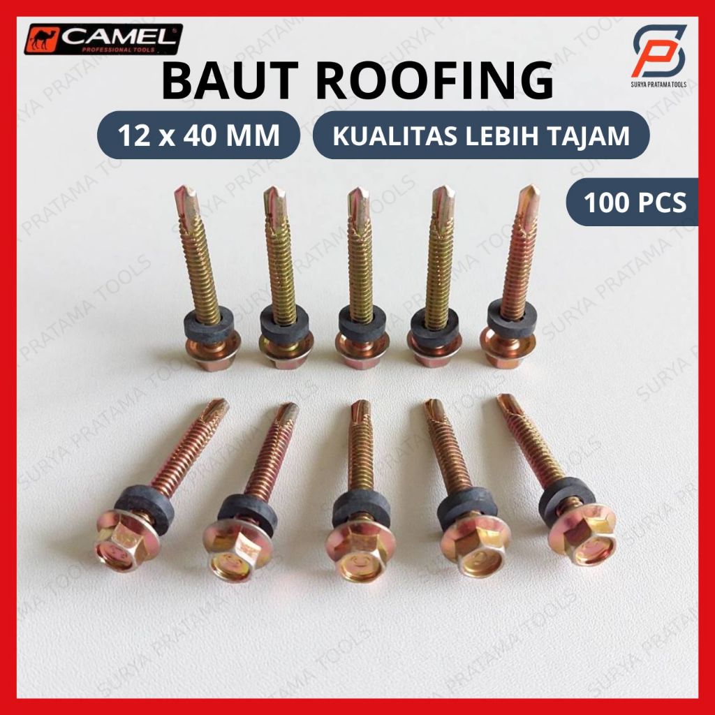 Jual Baut Roofing Camel 12x40 Isi 100 Pcs Baut Rangka Baja Ringan Sds