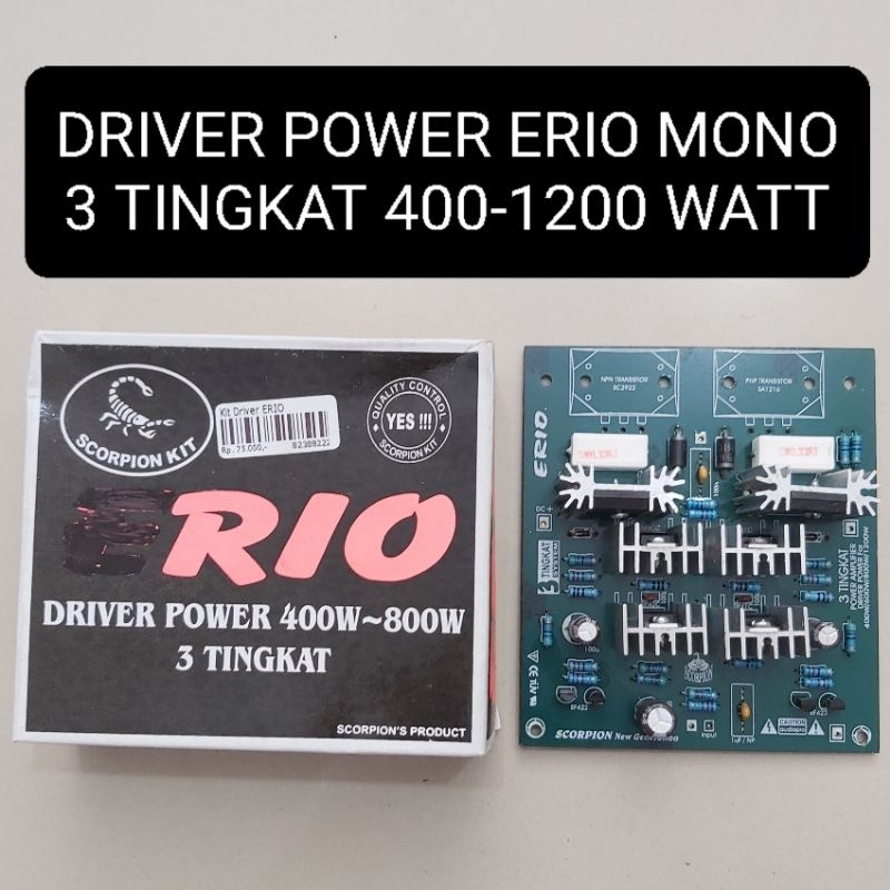 Jual ERIO Kit Driver Power 3 Tingkat Mono 400 - 1200 Watt Amplifier