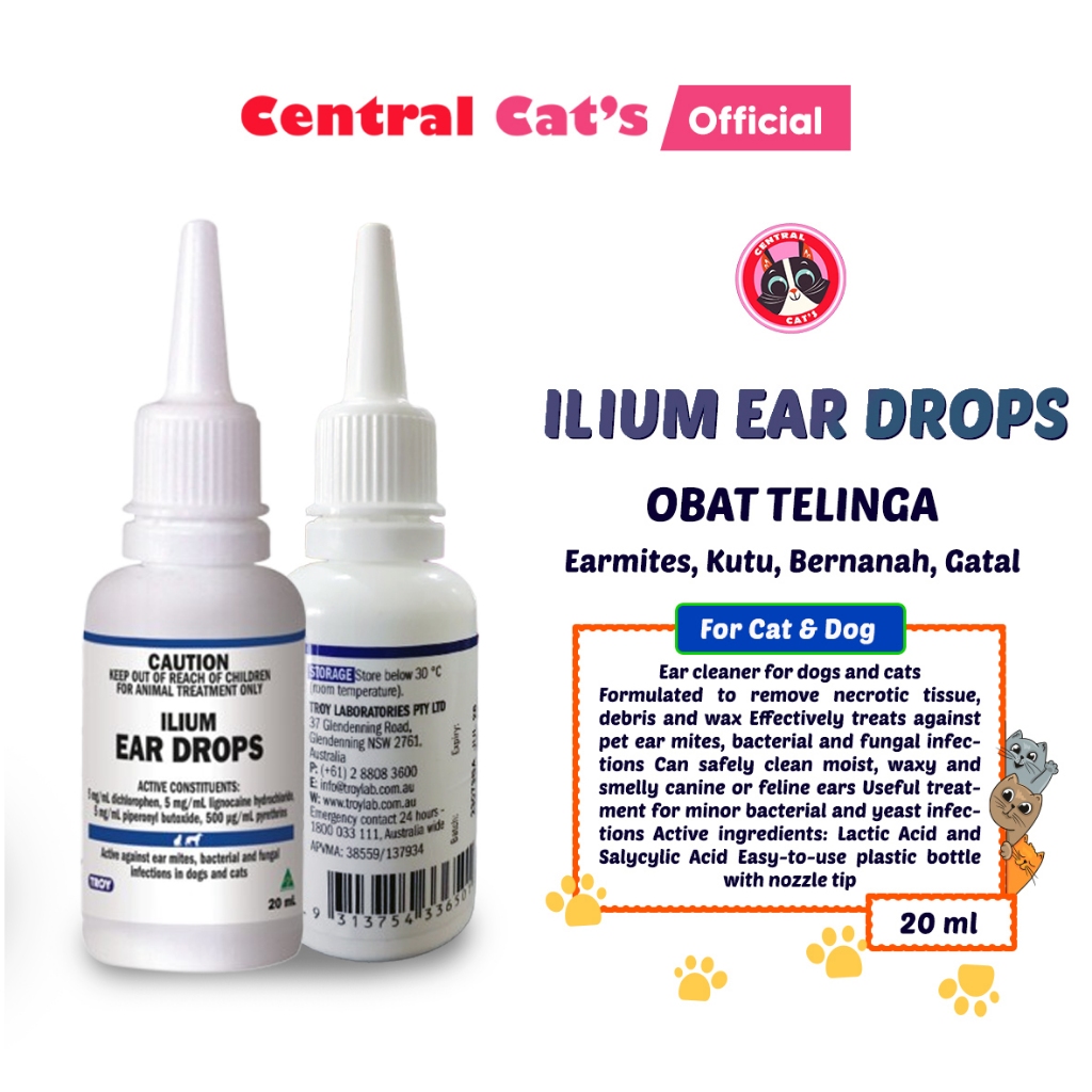 Jual Ilium Ear Drops Obat Earmites/Kutu Telinga Kucing dan Anjing