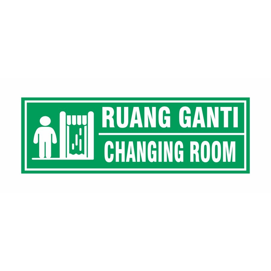 Jual STIKER SIGN RUANG GANTI/CHANGING ROOM Uk 30x10 cm RAMBU K3 ...