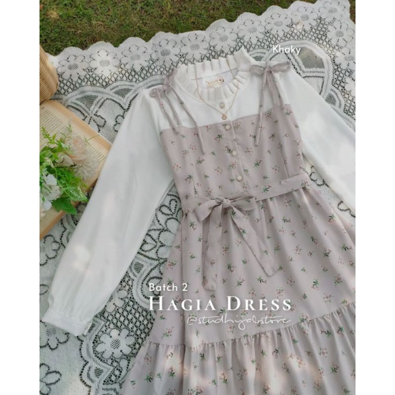 Jual Hagia Overall Dress Gamis Bunga Hagia | Shopee Indonesia