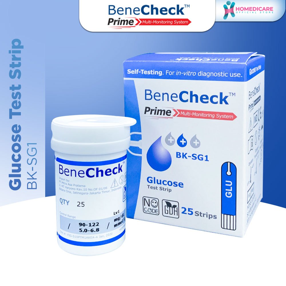 Jual Alat Cek Darah - Benecheck PRIME Test Strip Gula Darah (Glukosa ...