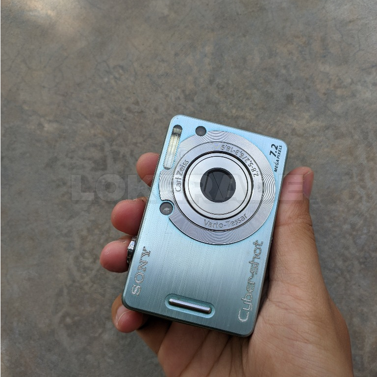 Kamera digital camdig Sony Cybershot DSC-W55 pocket second bekas kemdig sky  blue biru langit