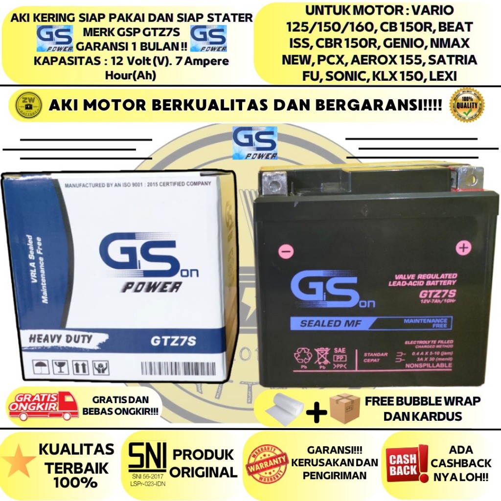 Jual Aki Motor Nmax New, Beat ISS, Aerox 155, Freego S, PCX, KLX GTZ7S