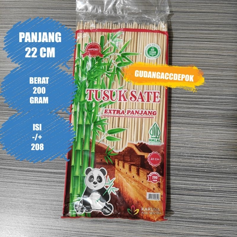 Jual Tusuk Sate Ayam Daging Sapi Panjang 22 Cm Isi 200 Gram Tusuk