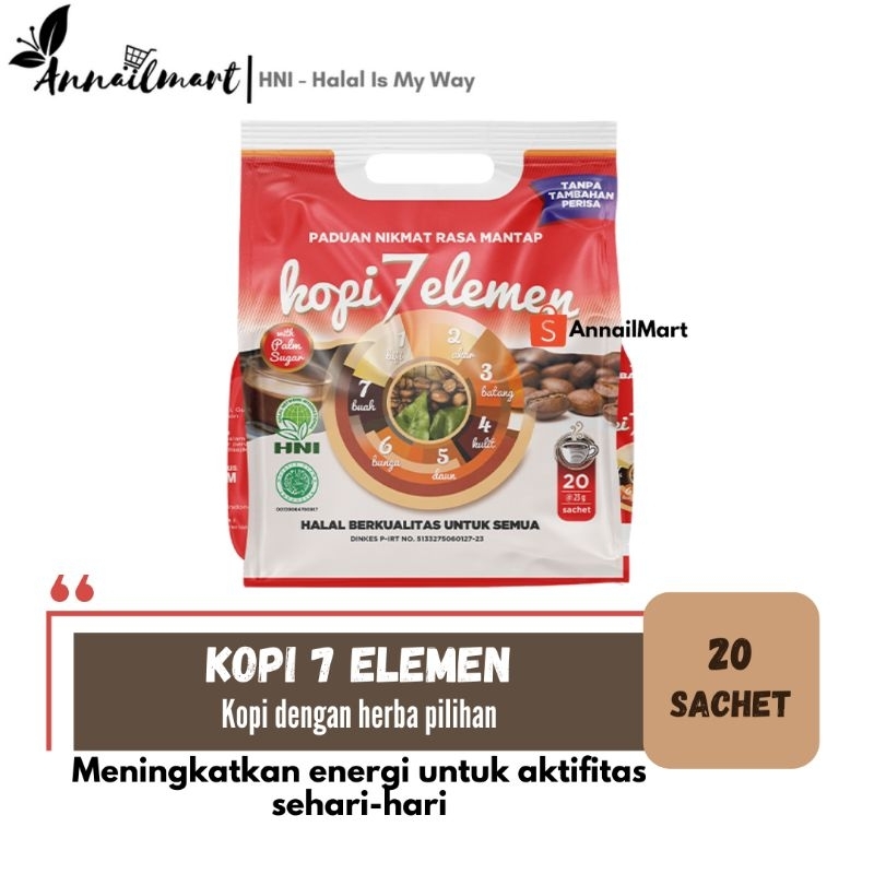 Jual Kopi 7 Elemen 20 Sachet HNI HPAI Kopi Sevel Kopi Herbal Aman