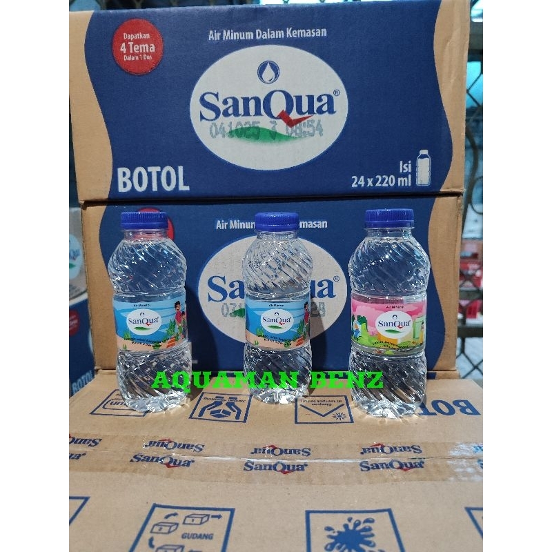 Jual Sanqua Air Mineral Botol Mini 220ml Shopee Indonesia 4319