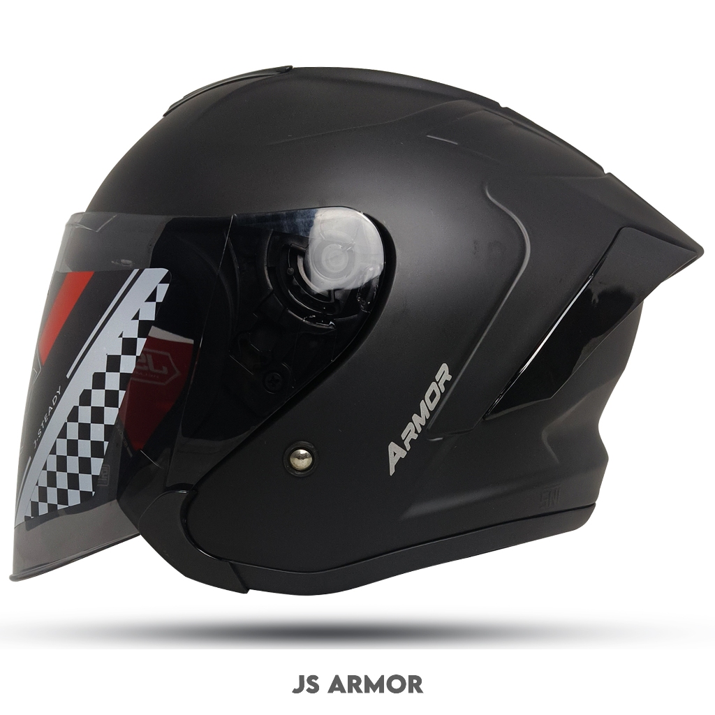 Jual Helm Half Face | Js ARMOR HITAM DOF | Helm Premium Untuk Pria Dan ...