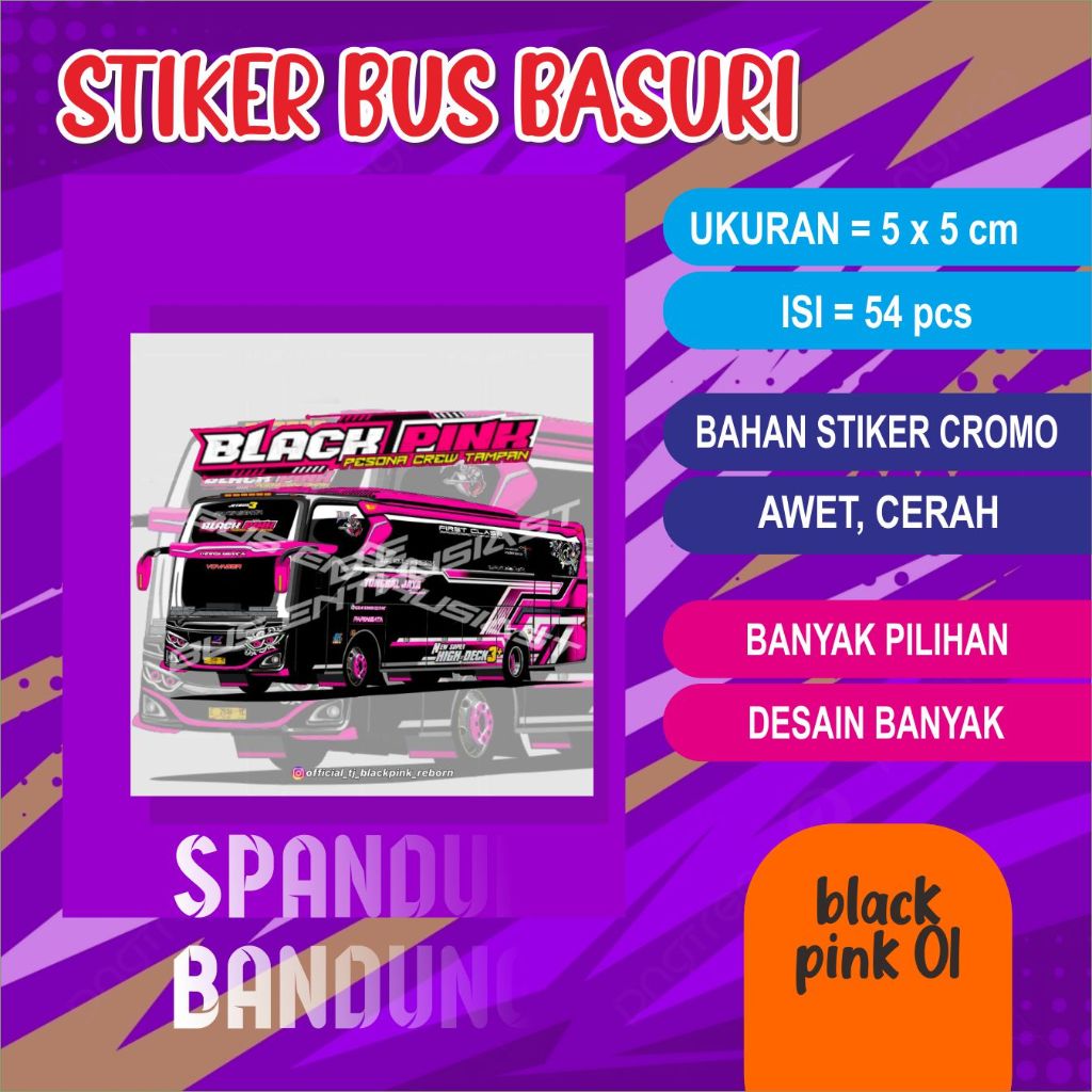 Jual STIKER VIRAL BASURI / STIKER BUS BASURI VIRAL ISI BANYAK / STIKER ...