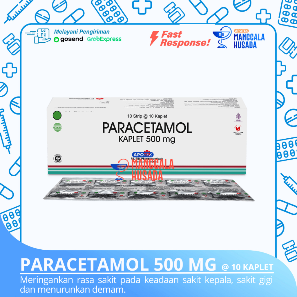 Jual PARACETAMOL 500 MG PER STRIP @ 10 KAPLET | Shopee Indonesia