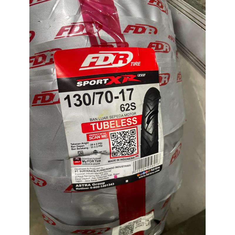 Jual Ban Motor Tubles FDR Sport XR EVO 130/70 ring 17 CBR Vixion NVA ...