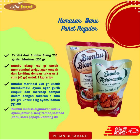 Jual Alifa Food Tepung Bumbu Crispy Biangku Marinasiku Bumbu Biang Crispy Tepung Crispy