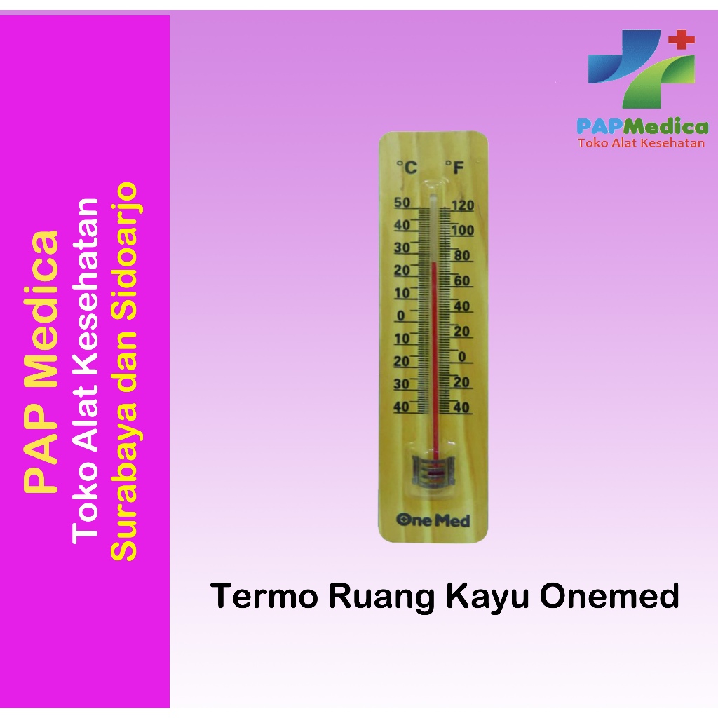 Jual Thermometer Ruang Kayu Onemed Alat Pengukur Suhu Ruangan