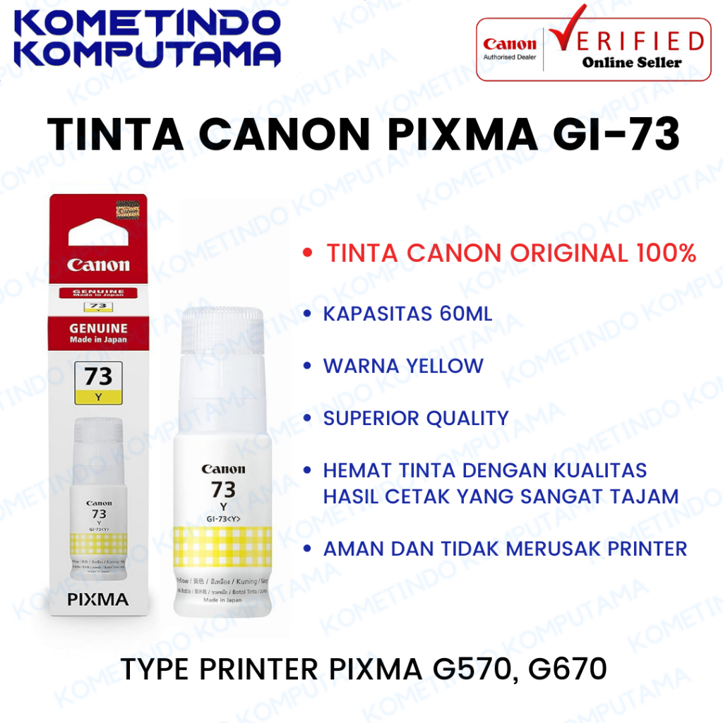 Jual Box GI-73 YELLOW 60ml Tinta Botol Canon Pixma Original GI73 KUNING ...