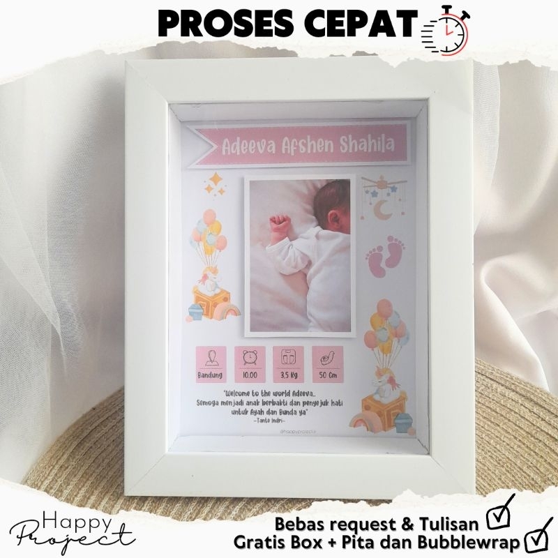 Jual FRAME BIODATA BAYI | 3D FRAME | KADO LAHIRAN | FRAME LUCU | KADO ...