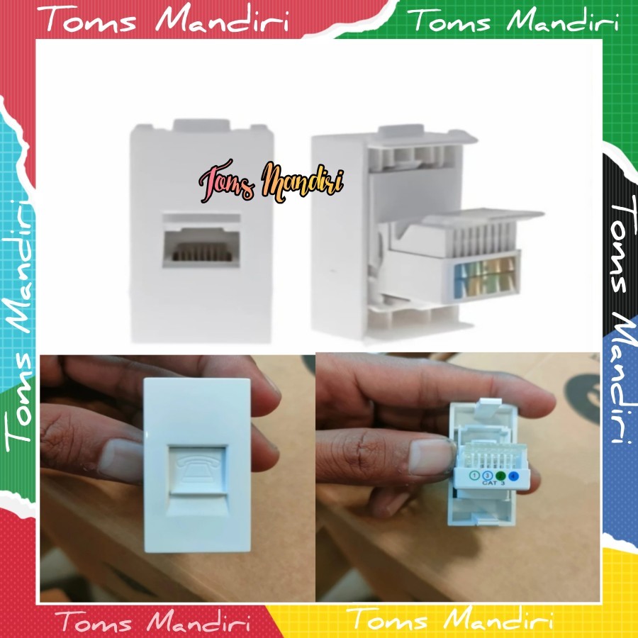 Jual Wall Socket Stop Kontak Module RJ11 Telpon | Shopee Indonesia