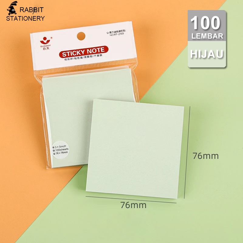 Jual Sticky Note Polos Stiker Memo Kertas Catatan Lembar Rabbit Stationery Shopee Indonesia