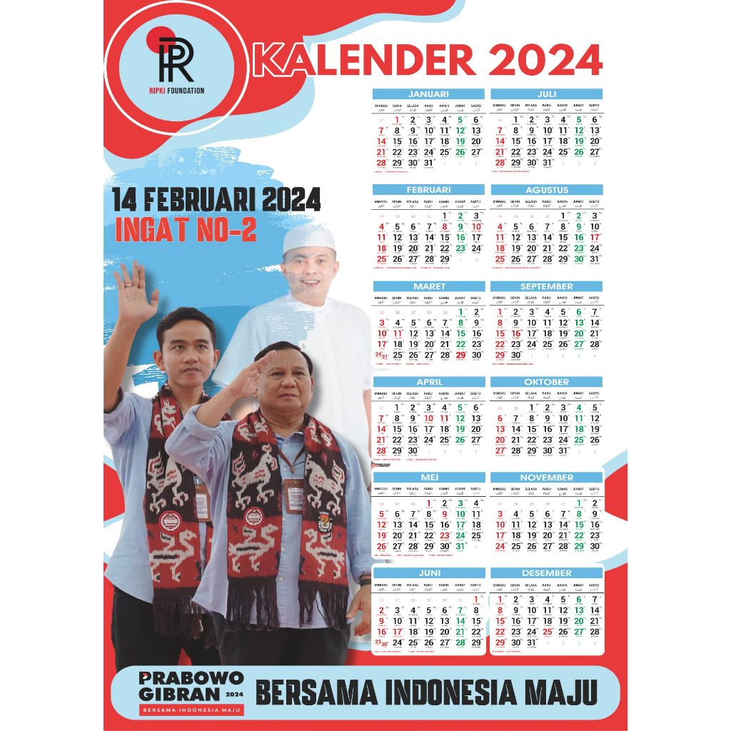 Jual 1000 Kalender Caleg Ukuran 34 cm x 49 cm (Lebih besar dari A3