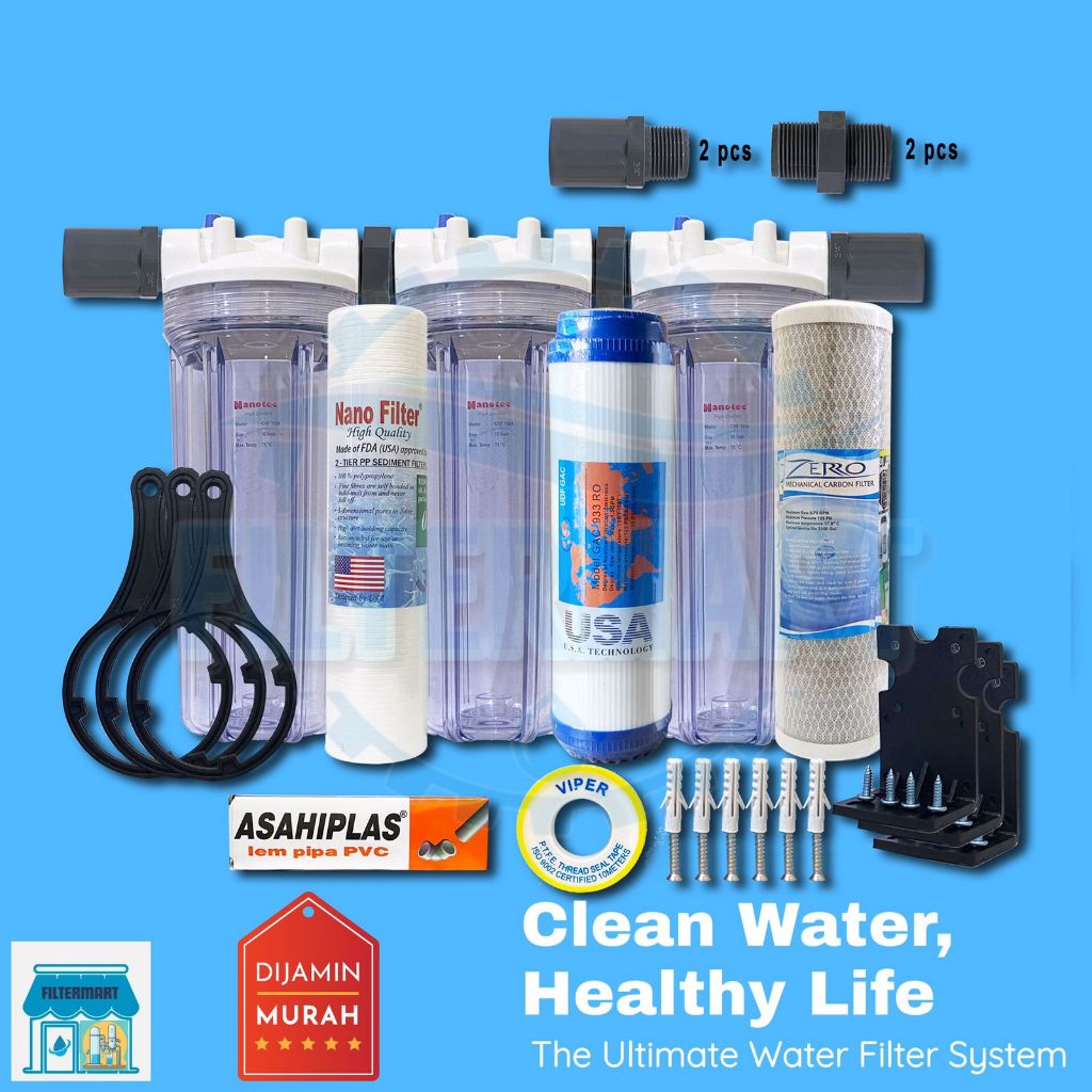 Jual Paket Filter Air Tahap Lengkap Air Sumur Bor Pdam Pam Filter Air Apartemen Rusun