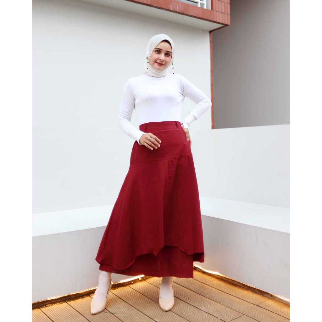 Jual Rok Korea Layer Rok Maxi Wanita Mrs6 | Shopee Indonesia