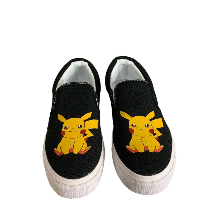 Jual SHOEPPLE PIKACHU Sepatu Sneakers Unisex | PIKACHU BLACK | Slip On ...