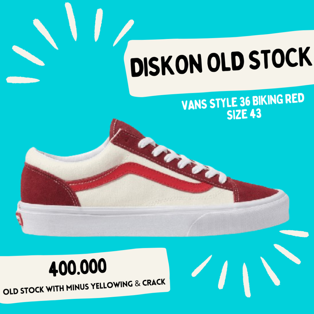 Jual VANS Old Skool Style 36 Retro Sport Biking Red Sepatu Sneakers Original Resmi BNIB Defect Yellowing Shopee Indonesia