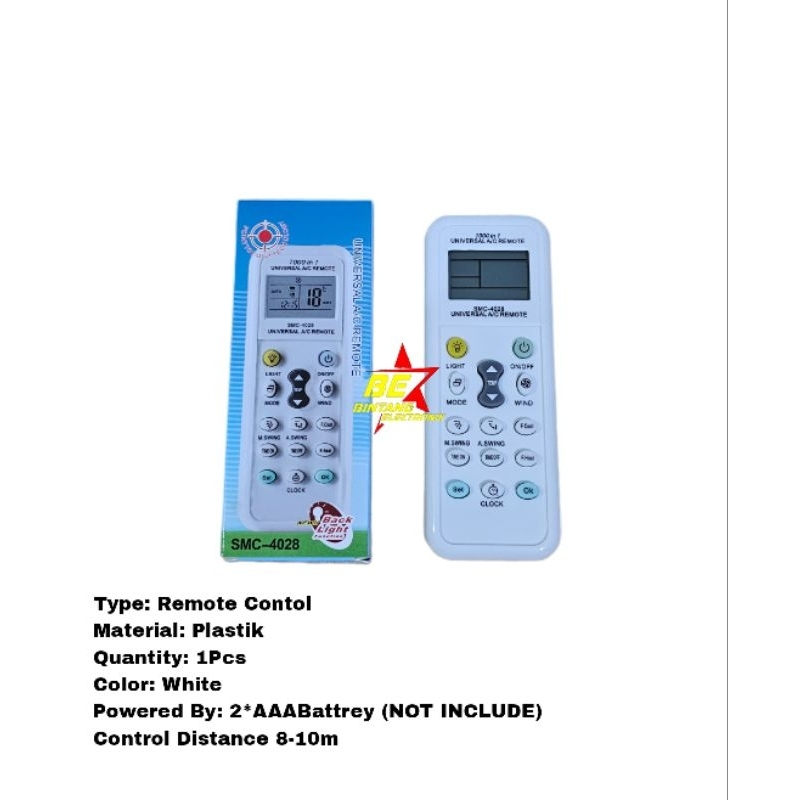 Jual Remot Multi Fungsi Ac Split Remote Ac Universal SMC K4028 | Shopee ...