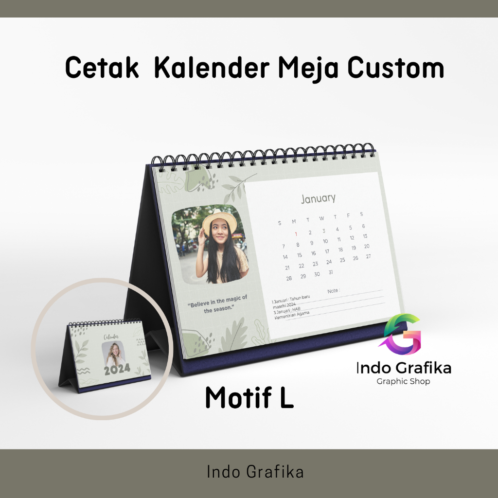 Jual kalender custom foto 2024 aesthetic / kalender duduk, kalender ...